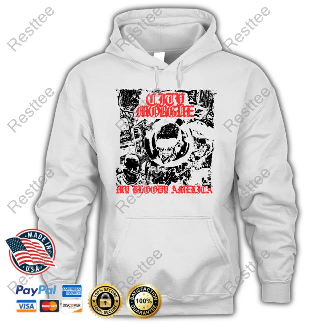City Morgue My Bloody America Punk White Tee Shirt