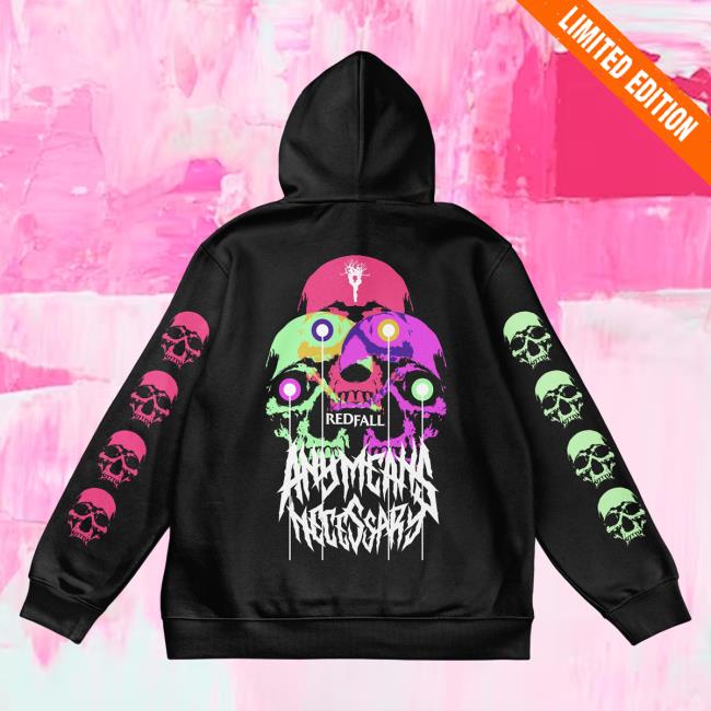 Official Any Means Necessary Clothing 3 Skulls Crew Black