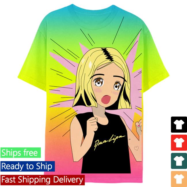 Official Dua Lipa Clothing Store Shop Dua Lipa Gradient Manga Top Shirt DuaLipa Merch