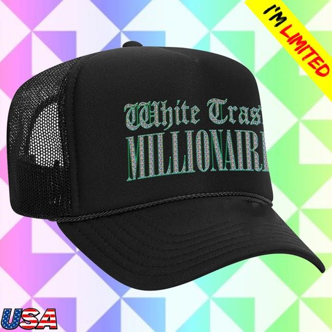 Official Bunnie Xo Merch White Trash Millionaire Trucker Cap Hunniebunnies