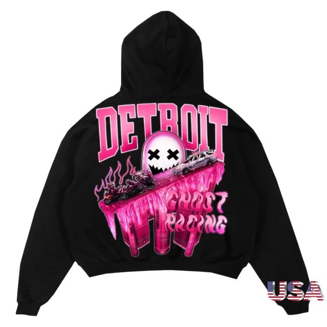 Official Ghost Racing Apparel Ghost Racing Pink Og Detroit Pull Over Hoodie - Black