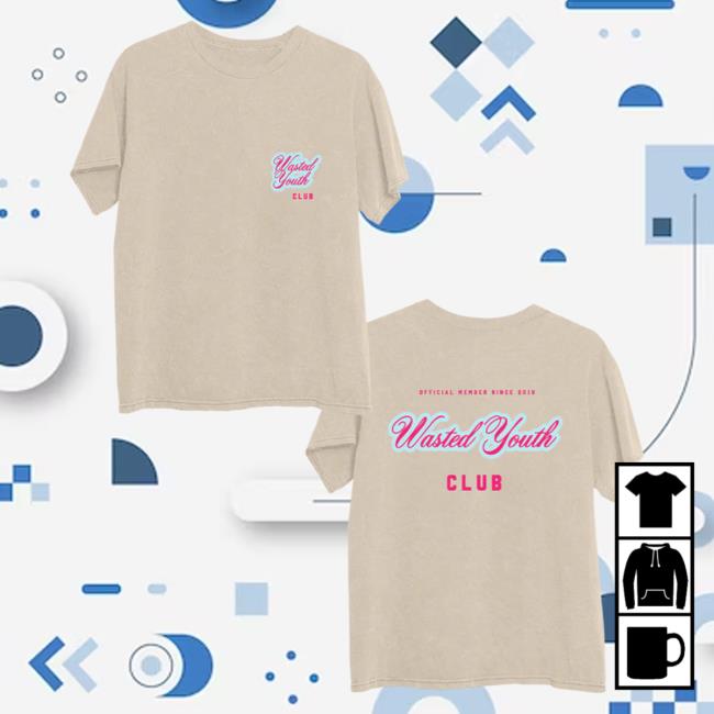 Official Fletcher Merch Store Wasted Youth Club Tshirt Fletcher Clothing Shop
