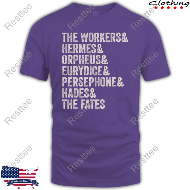 Official Hades Town Store Merch Hadestown Names Tee Shirt