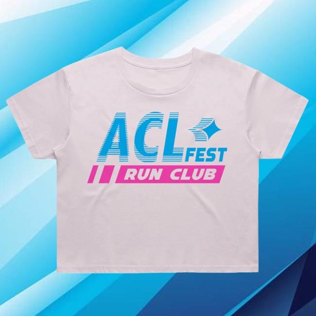Acl Merch 2025 Women's Run Club Movement Crop T Shirt Austin City Limits Music Festival