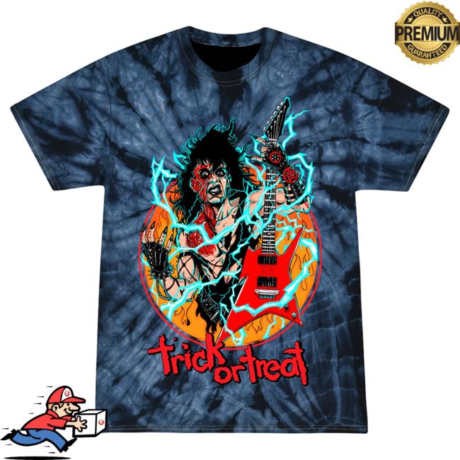Official Cavity Colors Trick Or Treat: Death To False Metal - Tshirt (Blue Lightning Tie Dye)